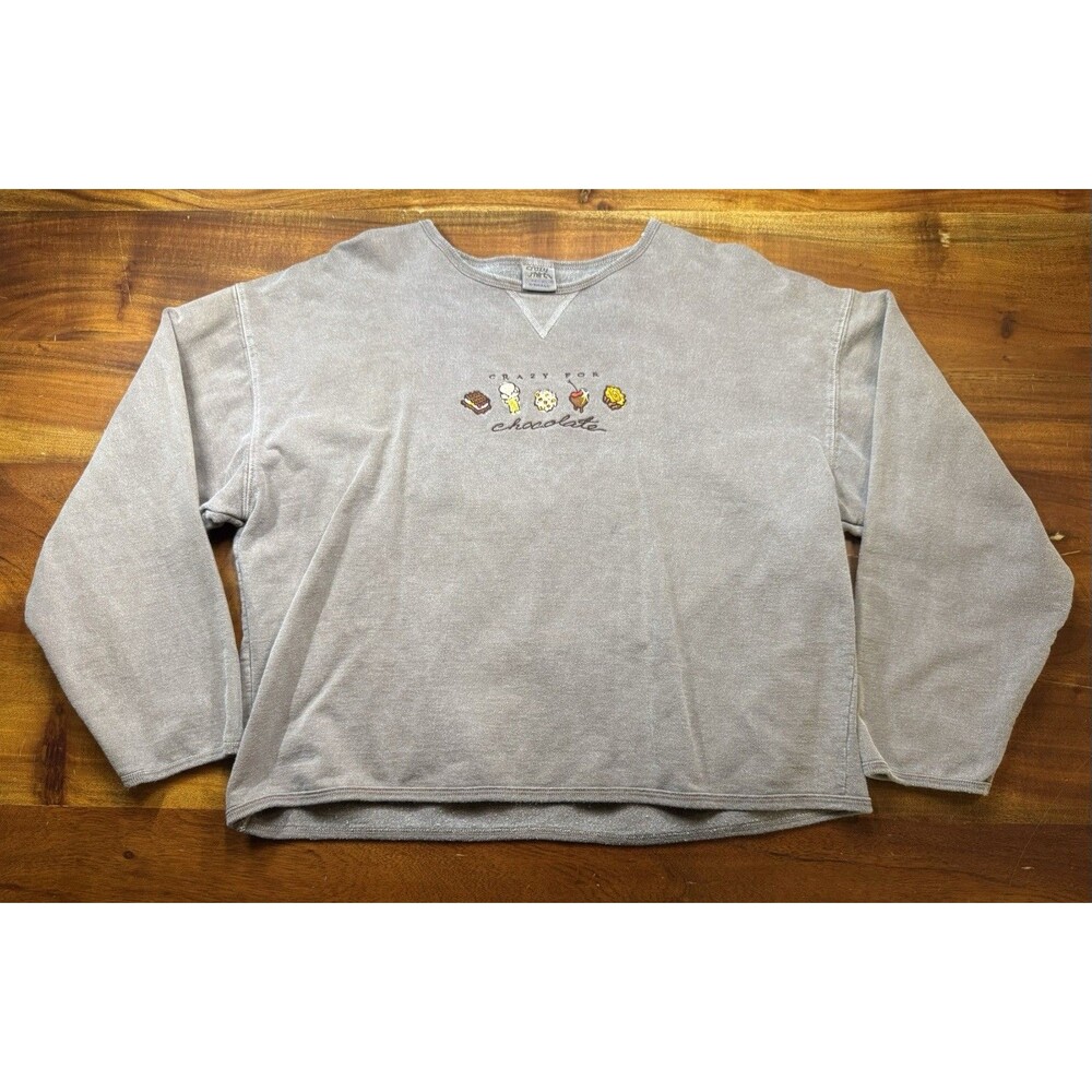 Vintage Crazy Shirts Hawaii Chocolate Dyed Sweatshirt XS Brown Embroidered USA